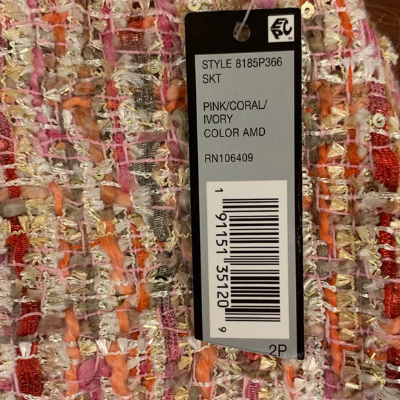 Tahari pink tweed pencil skirt - 2p NWT - Picture 12 of 13